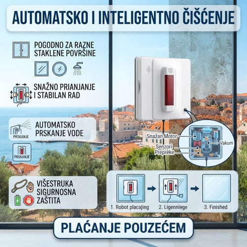 Potpuno automatski inteligentni robot za čišćenje prozora