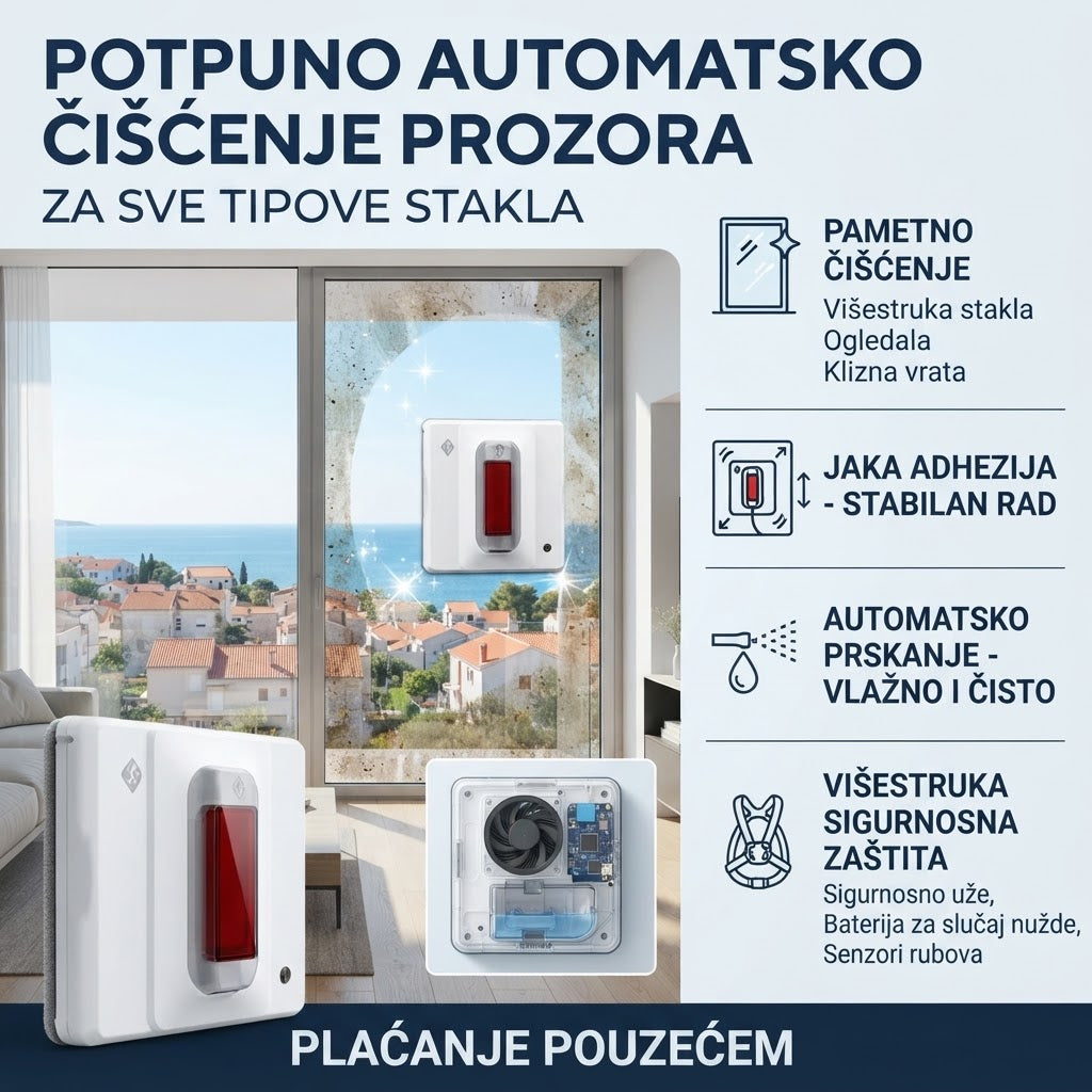 Potpuno automatski inteligentni robot za čišćenje prozora